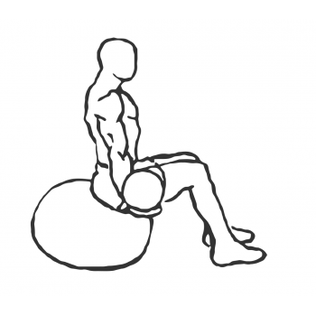 Medicine Ball Bicep Curls on Stability Ball - Step 1