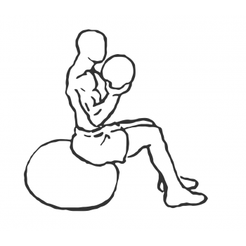 Medicine Ball Bicep Curls on Stability Ball - Step 2