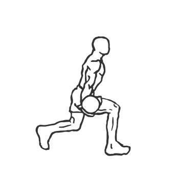 Bicep Curl Lunge with Bowling Motion - Step 1