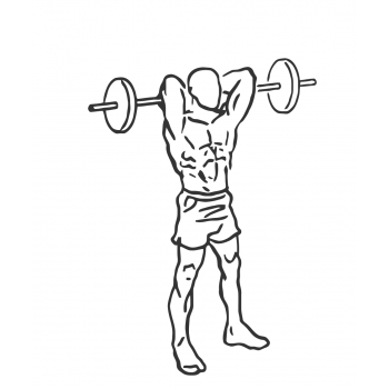 Standing Overhead Barbell Triceps Extension - Step 1