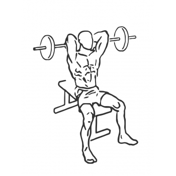Seated Overhead Barbell Triceps Extension - Step 1