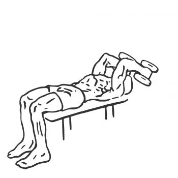 Lying-Supine Two-Arm Dumbbell Triceps Extension - Step 1